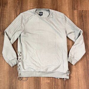 Nana Judy Crew Neck Beige Robbed Sweatshirt Side Laces Sz M